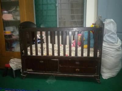 Baby Wooden Cot / Baby Crib with Mattress