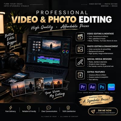 Professional Video Editing & Photo Enhancement at Affordable Prices!