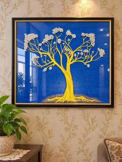 ​Handmade 3D Textured Tree Painting with Frame