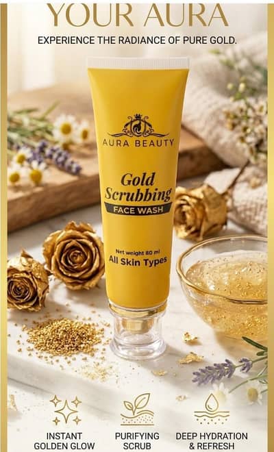 Gold scrubbing face wash