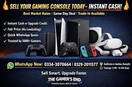 Sell PS4|PS5|XBox To Us. Buying Gaming Consoles in Karachi Best Rates