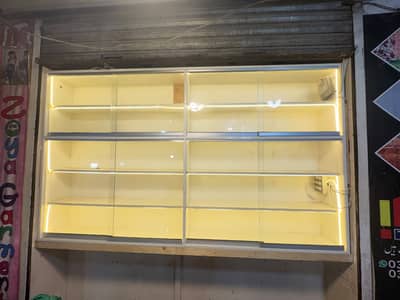 Glass Display Cabinet with LED Lights – Aluminium Frame