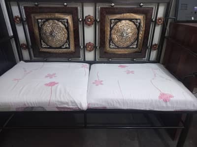iron floral solid sofa slightly  use