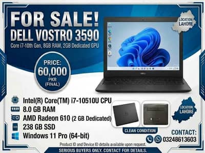 Urgent for sell DELL Vostro 3590