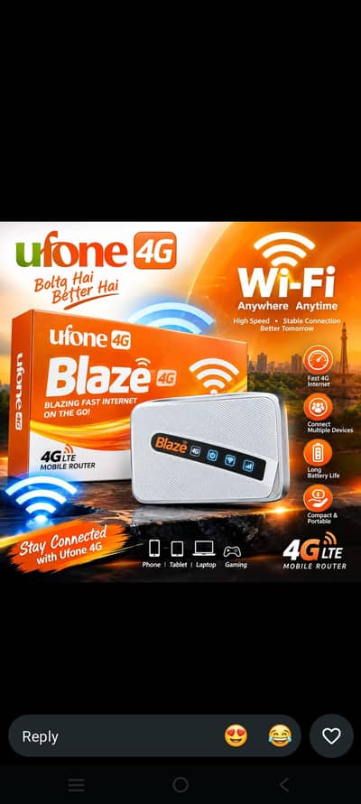 Ufone 4G LTE WiFi All Network Support Internet Device Cash On Delivery