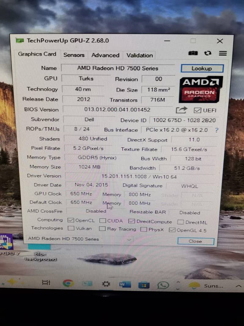 AMD Radeon HD 7500 series 1 GB ddr5 graphic card for sale. - Computer ...
