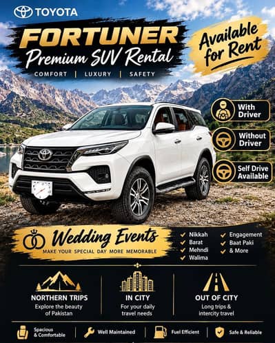 TOYOTA FORTUNER & HAVAL H6 FOR RENT