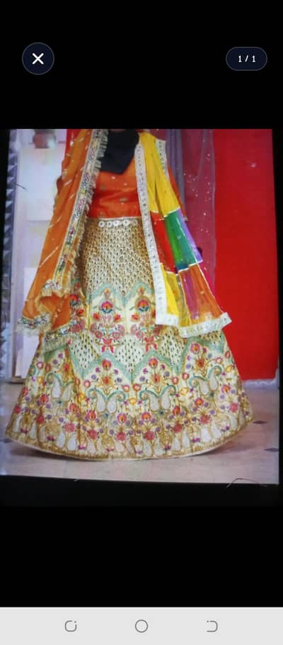 Beautiful Multi-Color Bridal Lehenga with Dupatta