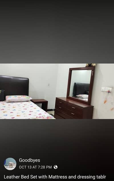 Leather Headrest king size bedset