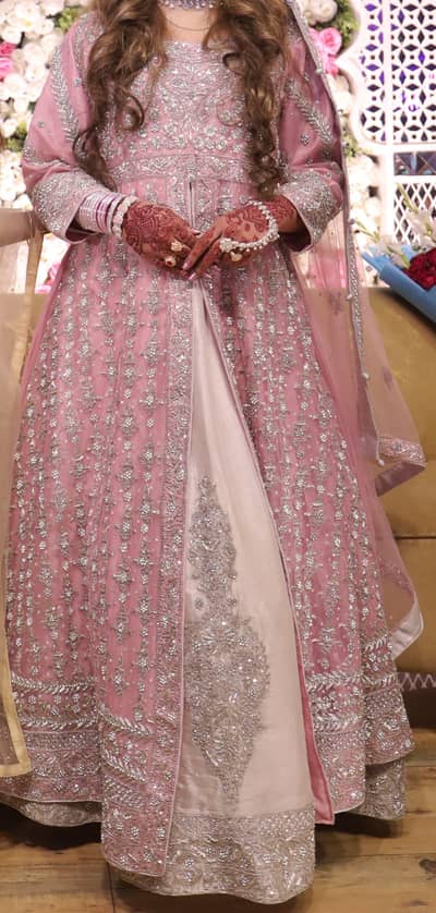 Elegant Light Pink Heavily Embellished Maxi