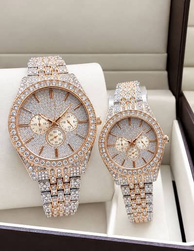 Diamond Stone Mens and Womens watch.