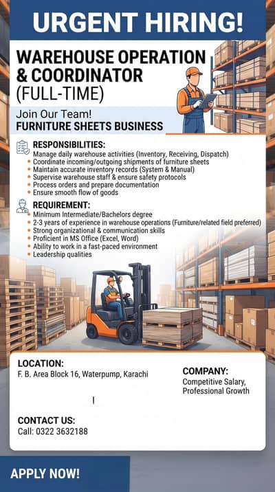 Warehouse Operations & Stock Management Specialist