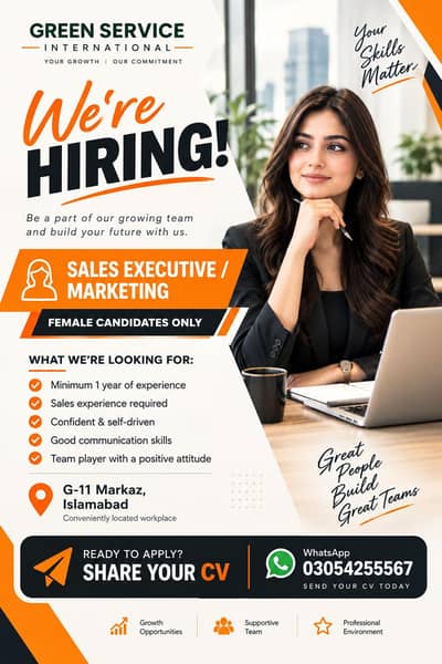 Female Sales Executive Jobs in Islamabad – Earn Up to Rs. 200,000