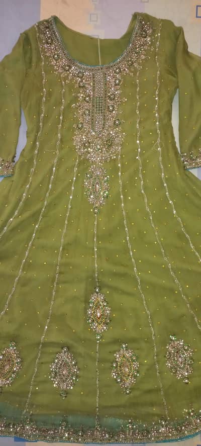 Bridal Pishwaaz with Chooridaar Pajama and Dopata