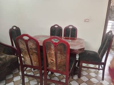 Used Wooden Sofa Set & Complete Furniture Package for Sale