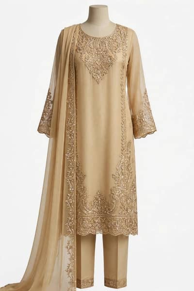 brown embroidery fancy maxi full havey