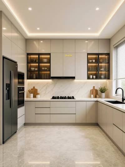 Modern Kitchen & Wardrobe Design Services | UV Sheet & MDF Work