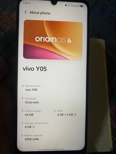Vivo Other Model Y05 4+4 Gb Ram 128Gb Memory