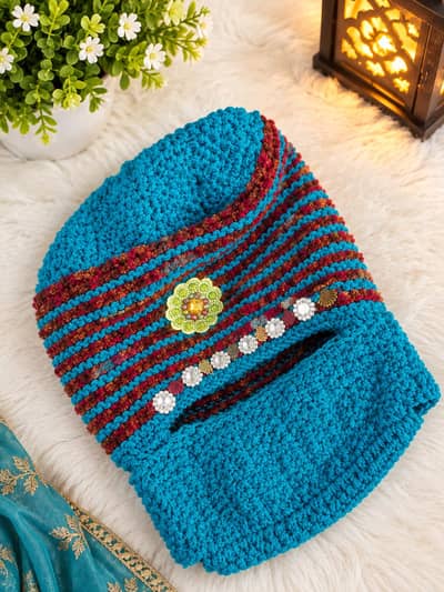 Bacho ki garam cap home made knitting ki bani