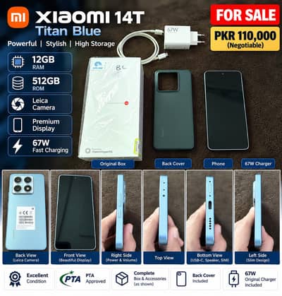 Xiaomi 14T Titan Blue With Box For Sale