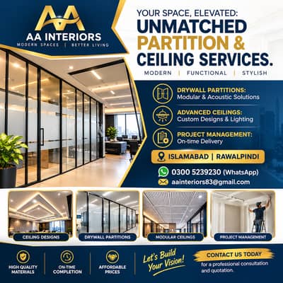 Professional Gypsum Ceiling , Drywall Partition, Cement Board Services