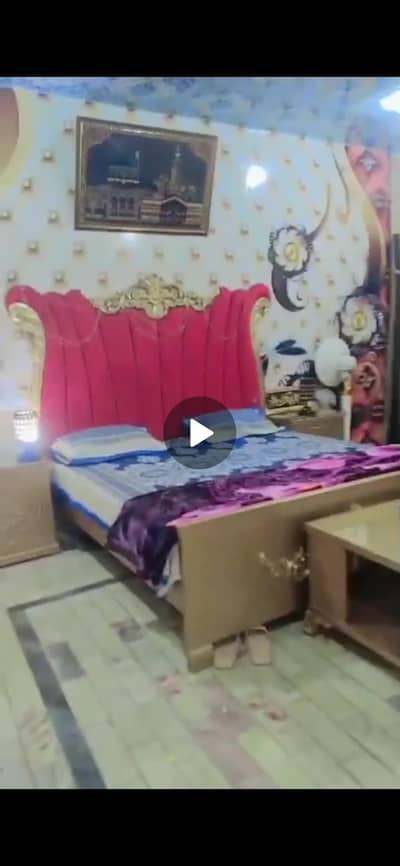 Double Bed. Safe Almari Dressing and Bartan wali almari