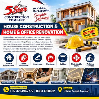 house construction/home renovation/carpenter/ceiling /tile marble work