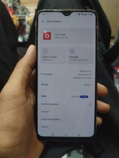 One Plus 7t 8gb rom mamrey 128 c p i d panel clean all ok just back bq