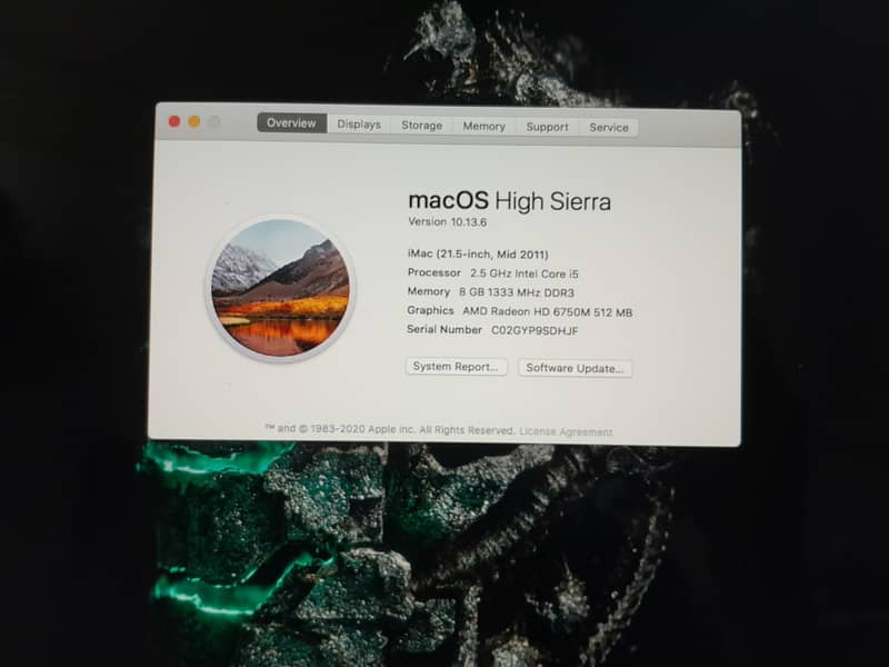 imac 2011 model intel core i5 128gbssd 8gb ram 1
