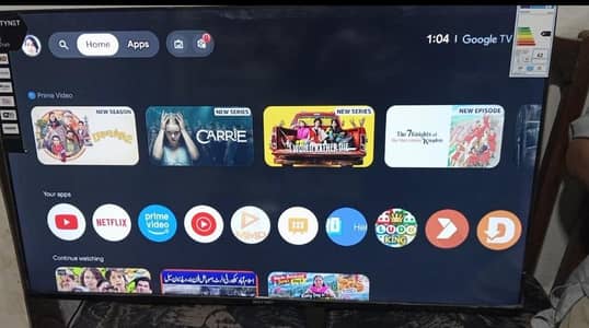 multynet 40 inch google tv with box remote like new cheap price final