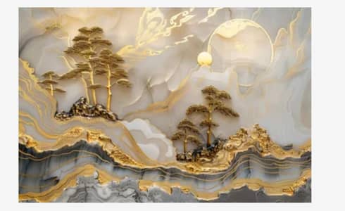 Wallpaper-Wallpanel-Wooden flooring-Fancy ceiling-Fluted wallpanel