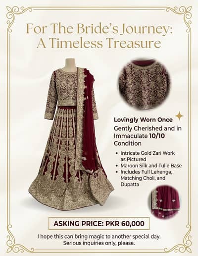 For The Bride’s Journey: A Timeless Treasure – Maroon Bridal Lehenga