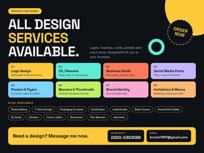 All Graphic Design Services Logo, Business Cards, Thumbnails