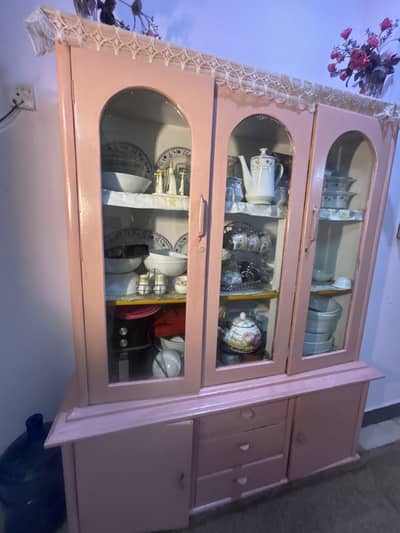 Large wooden kitchen showcase