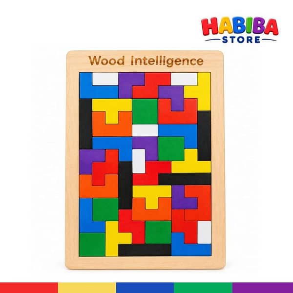 Wooden Intelligence Puzzle Game for Kids | Montessori Educational Brain Teaser | IQ Training, Logical Thinking & Problem-Solving Toy – Habiba Store