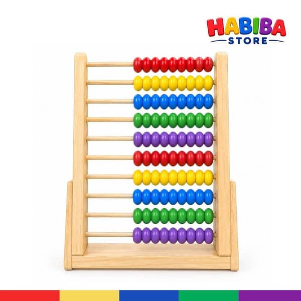 Wooden Abacus for Kids | Montessori Counting Frame & Math Learning Toy | Colorful Bead Abacus for Number Recognition, Counting Skills & Early Mathematics – Habiba Store