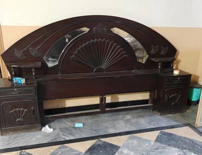 solid wooden double bed