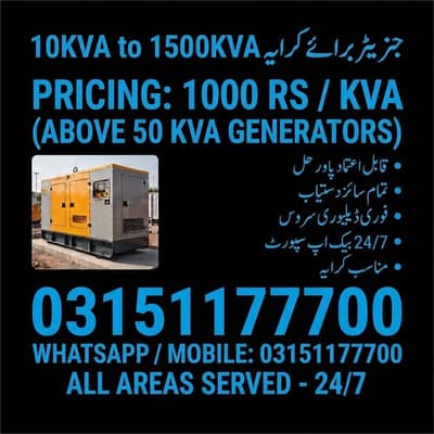 1250kva rental Diesel Generator available standby