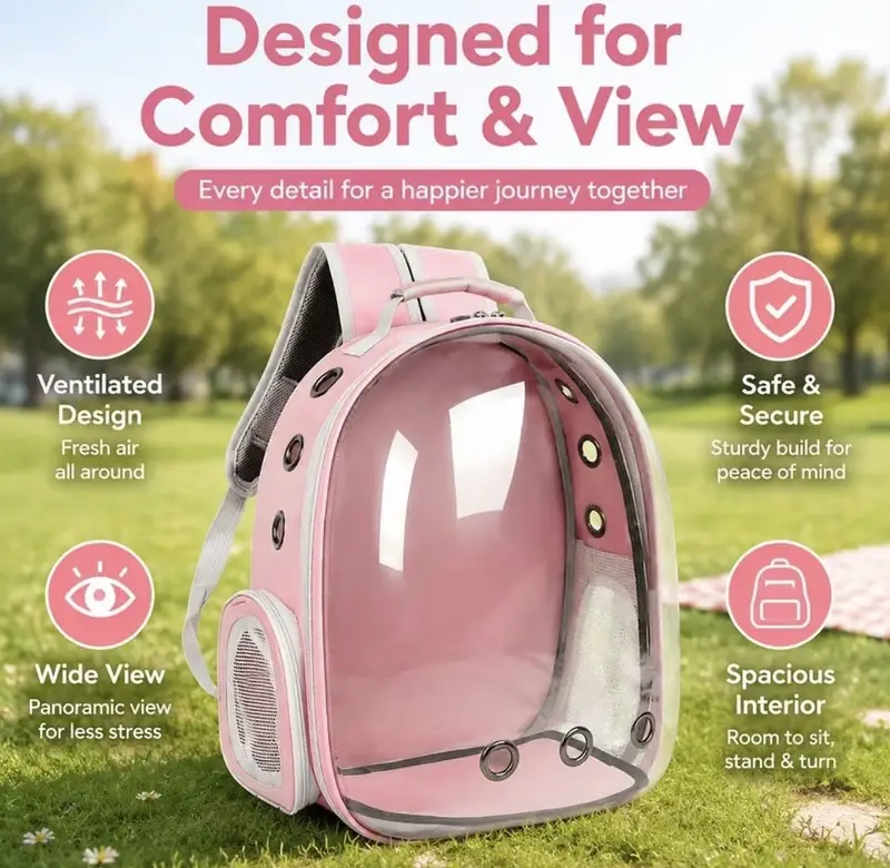 Pet Carrier Backpack – Transparent Capsule Bubble Bag for Cats — photo 2