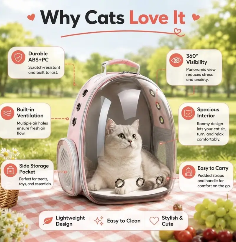 Pet Carrier Backpack – Transparent Capsule Bubble Bag for Cats — photo 3
