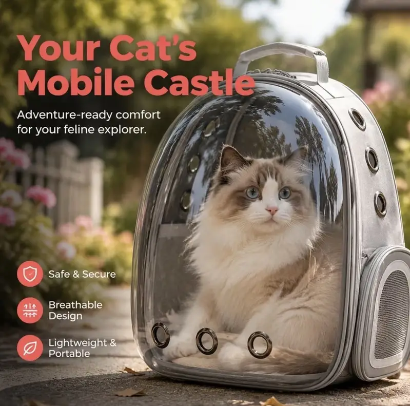 Pet Carrier Backpack – Transparent Capsule Bubble Bag for Cats — photo 4