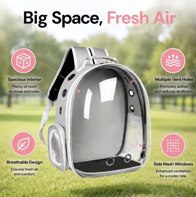 Pet Carrier Backpack – Transparent Capsule Bubble Bag for Cats — photo 7