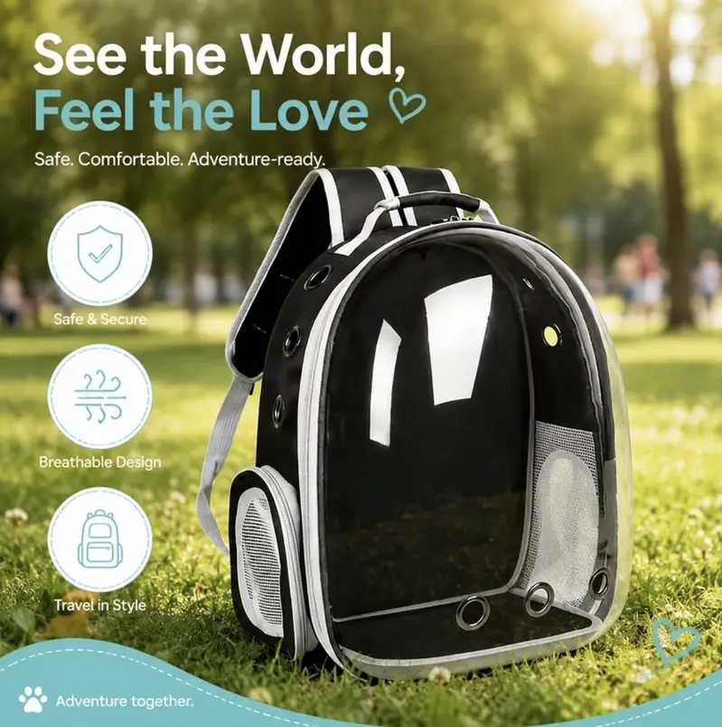 Pet Carrier Backpack – Transparent Capsule Bubble Bag for Cats — photo 8