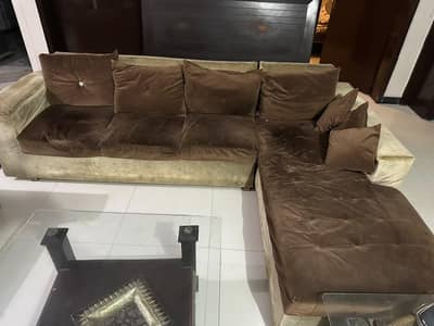 L shaped sofa with 2 seater sofa for sale