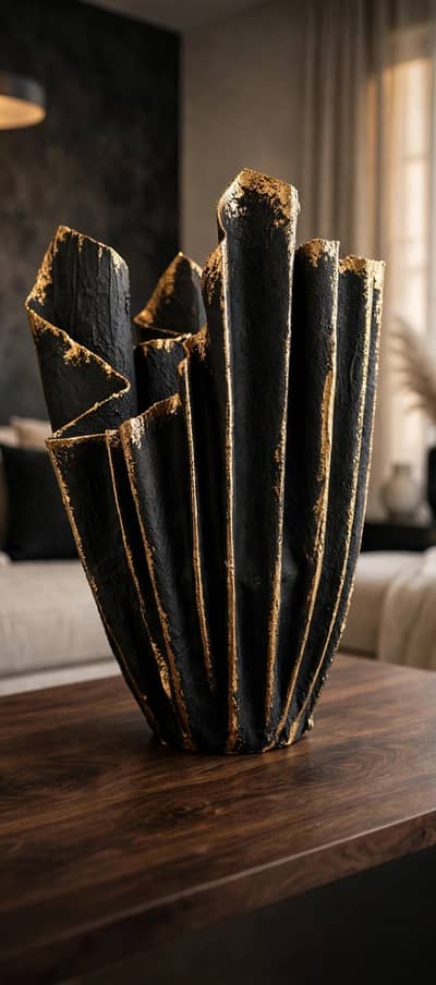 Home made black gold vase