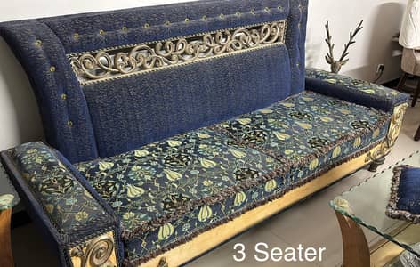 Solid Keekar Wood Sofa Set 7 Seater + Tables
