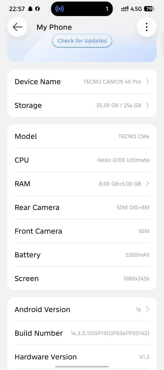 Tecno CAMON 40 Pro 7