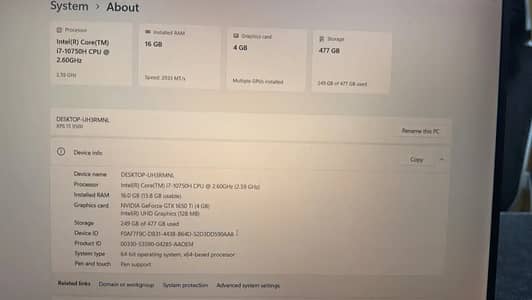Dell XPS 15 9500 | Core i7 10th Gen | GTX 1650 Ti 4GB | 16GB RAM |