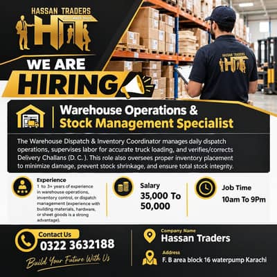 Warehouse Operations & Stock Management Specialist