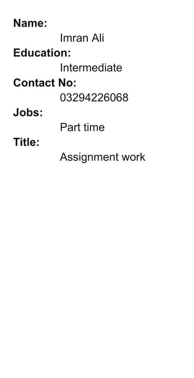 Assignment work